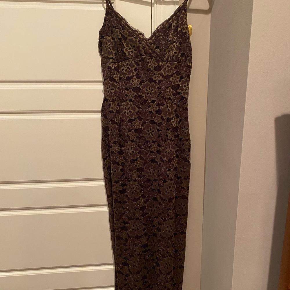 Maxi lace dress brown